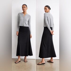 AYR Circle Skirt Midi Cotton Black Size Medium